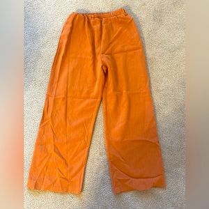 wide leg casual pants - S, burnt orange